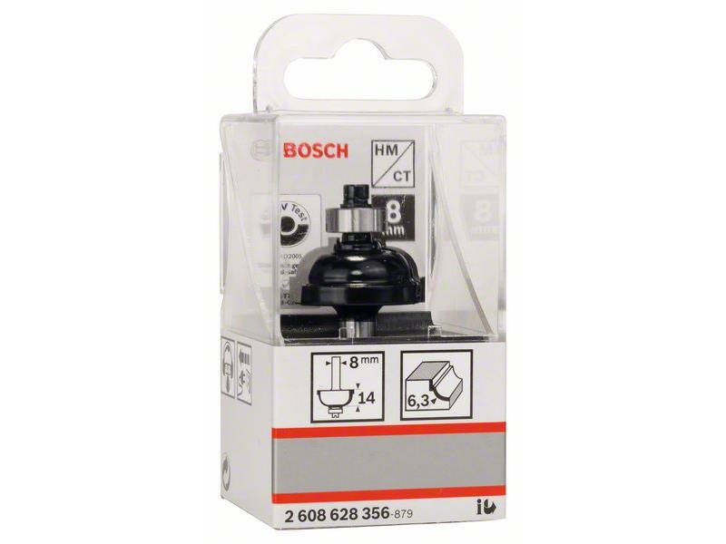 Profilni rezkar Bosch, F: 8 mm, R1: 6,3 mm, D: 28,5 mm, L: 13,2 mm, G: 54 mm, 2608628356