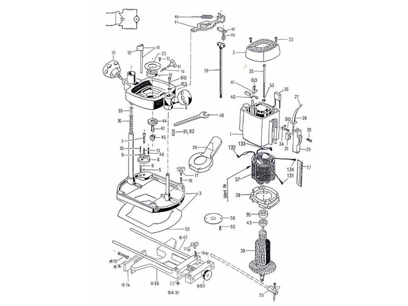 Rotor Perles OF808-4, OF2-808, 220-240V, 018361551