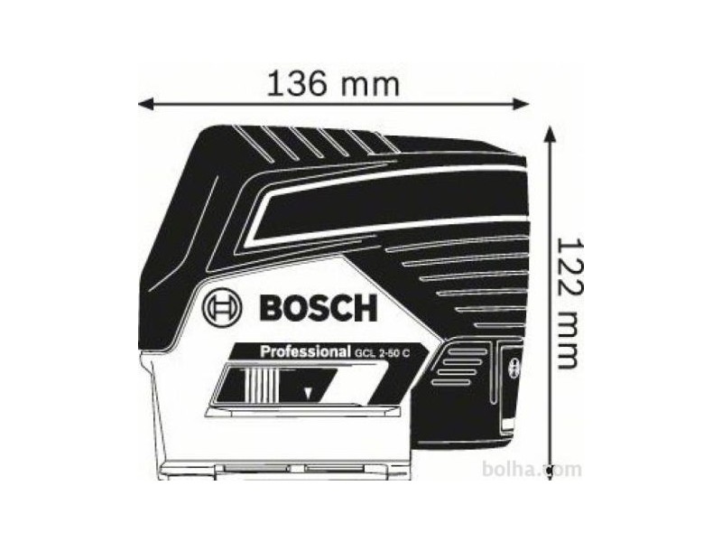 Kombinirani laser Bosch GCL 2-50 C + BT150, 635 – 650 nm, 0,6 kg, 0601066G02