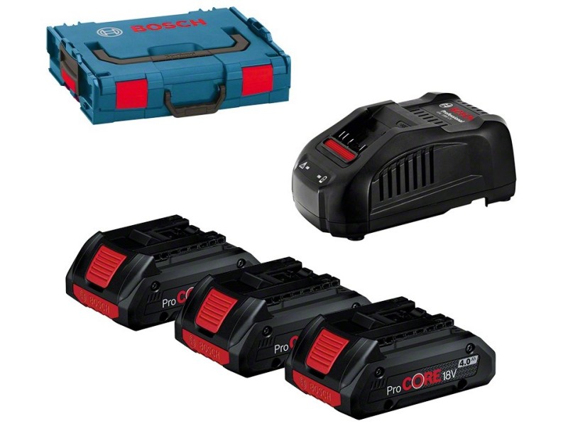 Komplet za profesionalno rabo Bosch: 3x akumulatorska baterija ProCORE18V + GAL 1880 CV v kovčku L-BOXX 102, 0615990L1R