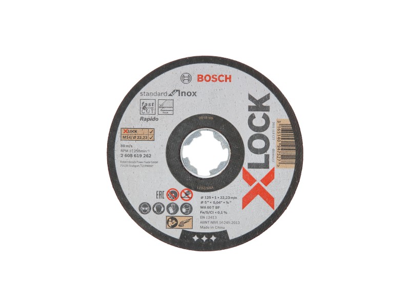 X-LOCK Bosch Bosch Standard for Inox, ravna, Pakiranje: 25kos, Dimenzije: 125x1x22,23mm, 2608619262