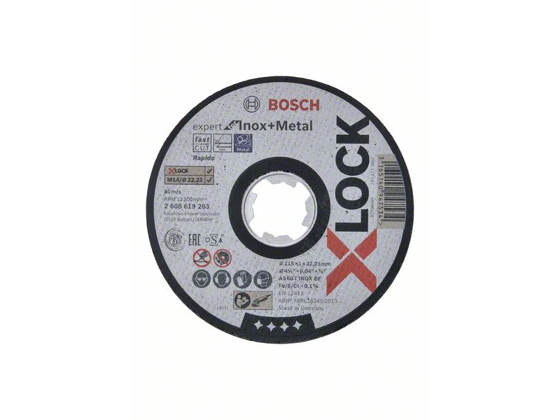 X-LOCK Bosch Expert for Metall & Inox, ravna, Dimenzije: 115x1x22,23mm, 2608619263
