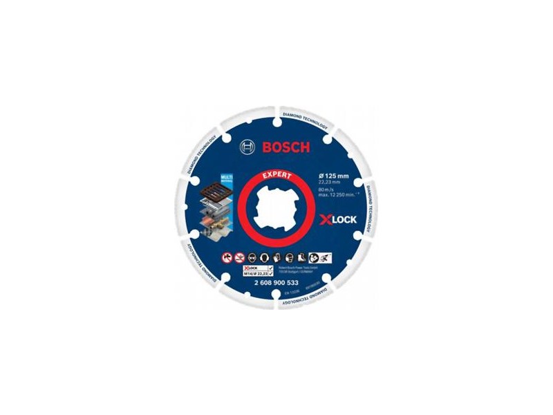 Diamantna Metal Wheel plošča Bosch XLock, Expert Multi Material, 125mm, 22,23mm, 2608900533