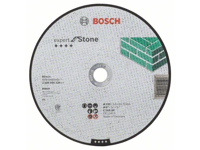 Ravna rezalna plošča Bosch Expert for Stone C 24 R BF, Dimenzije 230x22,23x3mm, 2608600326