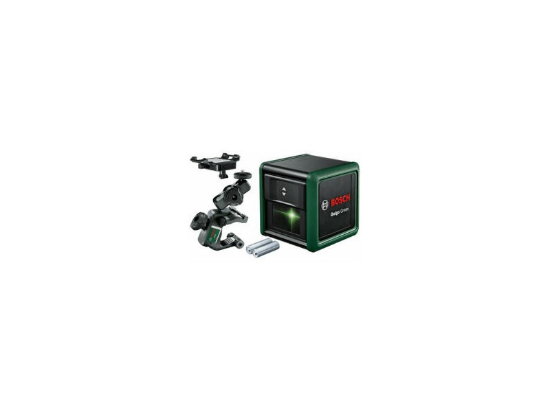 Križni laser Bosch Quigo Green+2x1,5V LR03 (AAA), 500 – 540 nm, 85°, 1/4