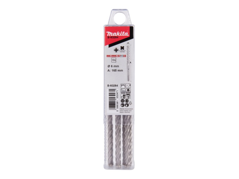 Sveder Nemesis Makita, SDS-Plus, Dimenzije: 6x165mm, Pakiranje: 10kos, B-63264