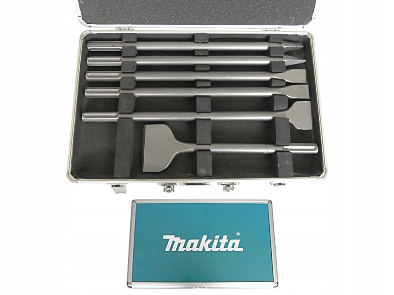 6-delni set dlet Makita SDS-MAX, Špica: 400mm, Ploščato dleto: 25x400mm, Široko dleto: 50x400mm, 80x300mm, D-42488