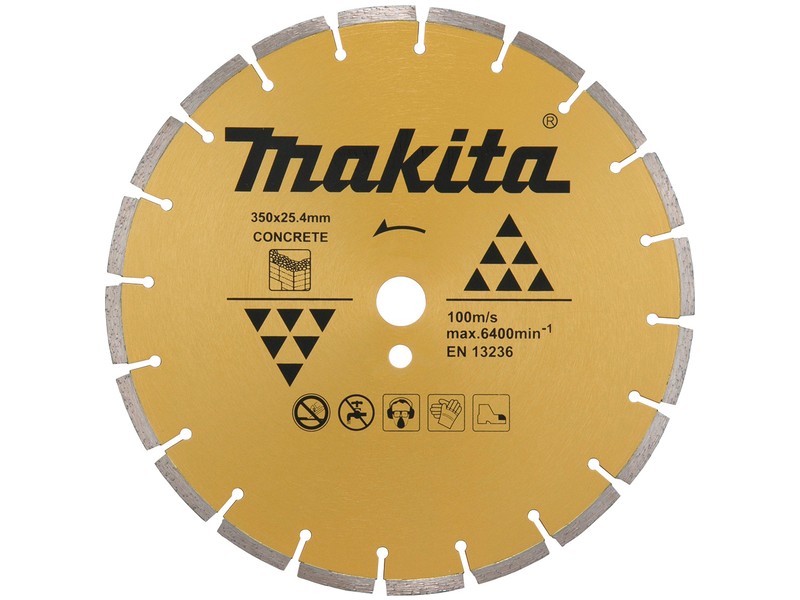 Diamantna plošča Makita za beton, segmentna, Dimenzije: 350x25.4x3mm, D-56998