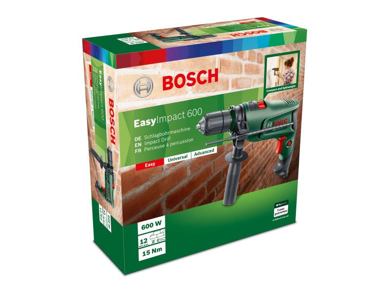 Udarni vrtalnik Bosch EasyImpact 600 v kartonu, 600W, 1.2Nm, 1.7kg, 0603133021