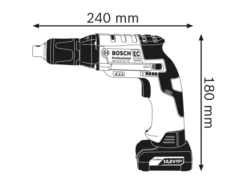 Akumulatorski vijačnik za suhomontažno gradnjo Bosch GTB 12V-11, 12V, 4mm, 0.9kg, 06019E4004