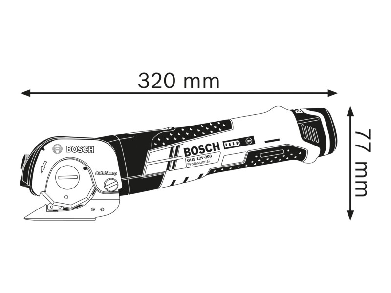 Akumulatorske univerzalne škarje Bosch GUS 12V-300, 12V, 1kg, 06019B2904