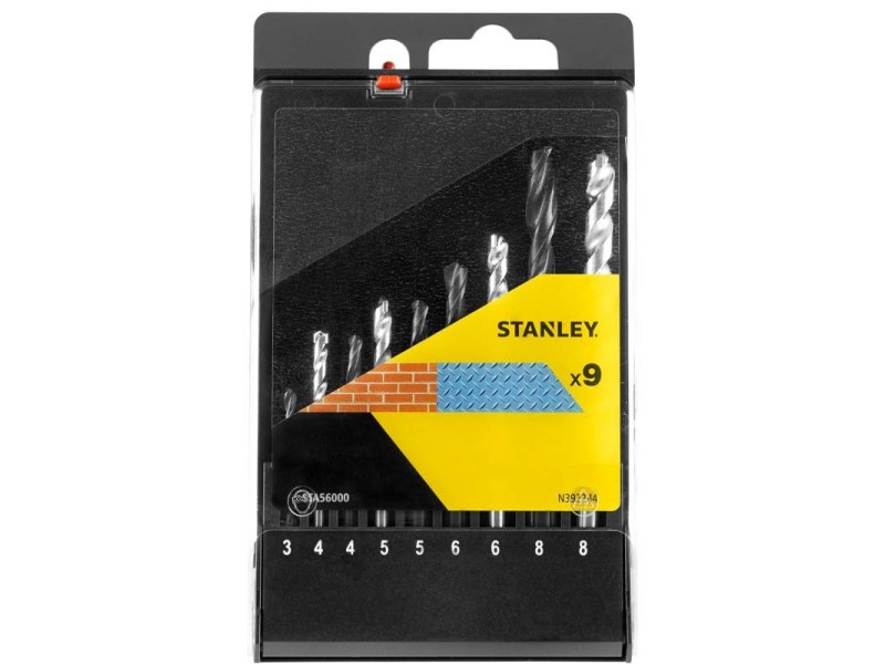9-delni set svedrov Stanley, za beton, kovino, 2-8mm, STA56002