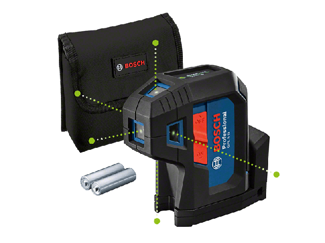 Točkovni laser Bosch GPL 5 G, -10 – 45 °C, 1/4, 2 x 1,5 V LR6, 0601066P00