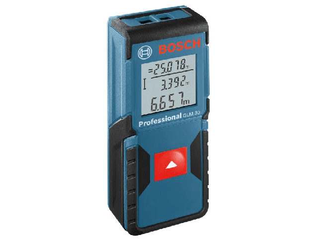 Laserski merilnik razdalj GLM 30 Bosch, 0,15 – 30,00m, 635Nm, < 1 mW, 0.09kg, 0601072500