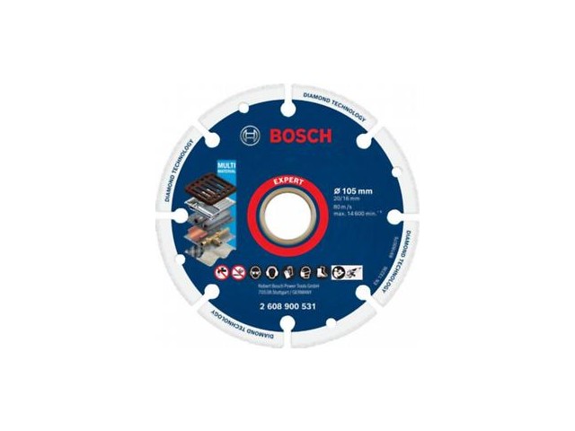 Diamantna Metal Wheel plošča Bosch za kovino, Expert Multi Material, 105mm, 20/16mm, 2608900531