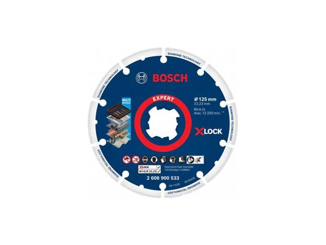 Diamantna Metal Wheel plošča Bosch XLock, Expert Multi Material, 125mm, 22,23mm, 2608900533