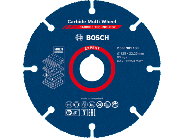 Rezalna plošča Bosch EXPERT Carbide Multi Wheel, Dimenzije: 125x22,23mm, 2608901189