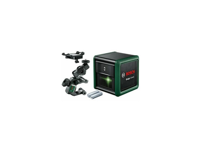 Križni laser Bosch Quigo Green+2x1,5V LR03 (AAA), 500 – 540 nm, 85°, 1/4