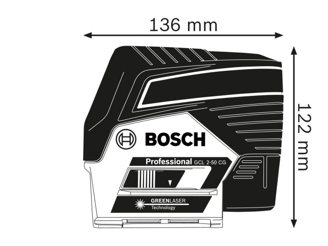 Kombinirani laser Bosch GCL 2-50 CG v kovčku L-Boxx, Bluetooth, 500-540nm,  0.6kg, 0601066H00