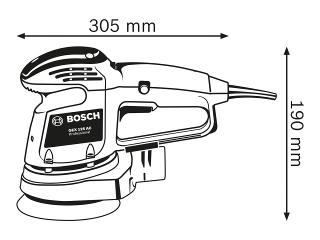 Ekscentrični brusilnik Bosch GEX 34-125, 340W, 125mm, 2kg, 0601372300