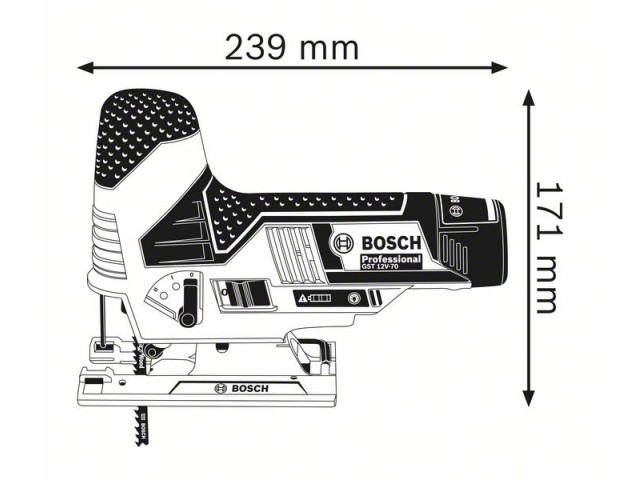 Akumulatorska vbodna žaga Bosch GST 12V-70 SOLO v kartonu, 12V, 0–45 °, 18 mm, 1.5kg, 06015A1001