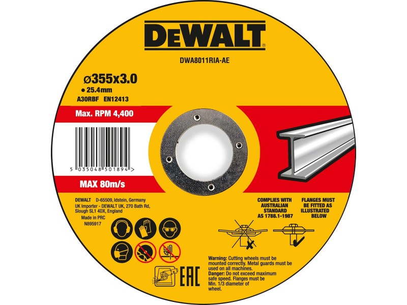 Rezalna plošča DeWalt, KOVINA, dimenzije: 355x3x25,4mm DWA8011RIA
