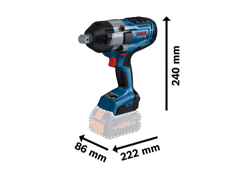 Akumulatorski udarni vijačnik Bosch GDS 18V-1050 v kartonu, 18V, 1.050Nm, M10-M 24, 2.9kg, 06019J8500