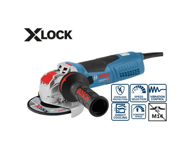 Kotni brusilnik Bosch GWX 17-125S, X-LOCK, 1.700W, 125 mm, 06017C4002