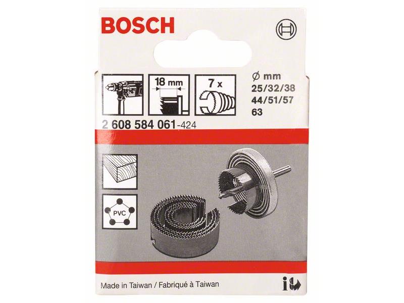 7-delni komplet žaginih vencev Bosch, Premer: 25; 32; 38; 44; 51; 57; 63mm, 2608584061