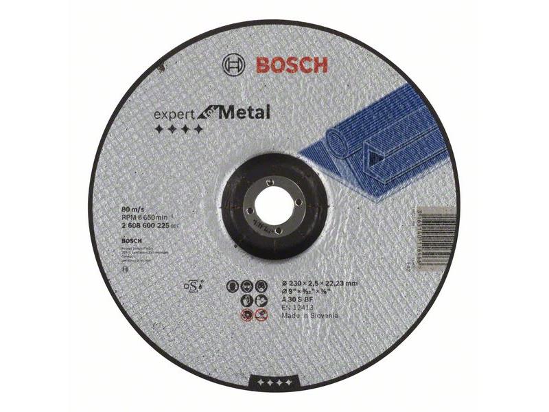 Kolenasta rezalna plošča Bosch Expert for Metal A 30 S BF, Pakiranje: 25kos, Dimenzije: 230x22,23x2,5mm, 2608600225