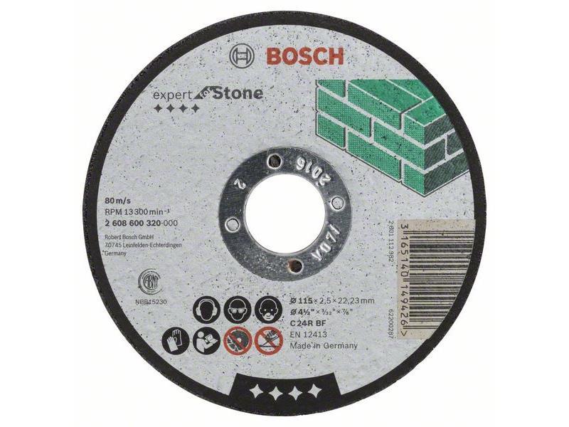 Ravna rezalna plošča Bosch Expert for Stone C 24 R BF, Pakiranje: 25kos, Dimenzije: 115x22,23x2,5mm , 2608600320