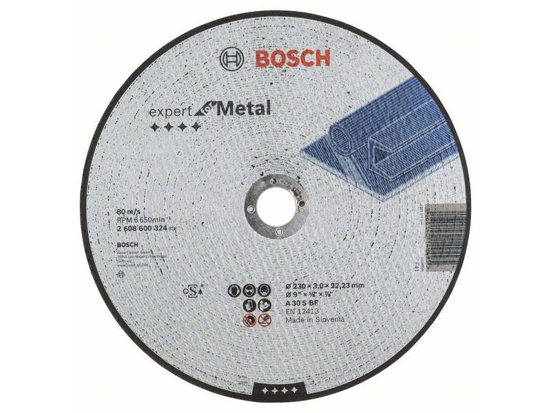 Ravna rezalna plošča Bosch Expert for Metal A 30 S BF, Pakiranje: 25kos, Dimenzije: 230x22,23x3mm, 2608600324
