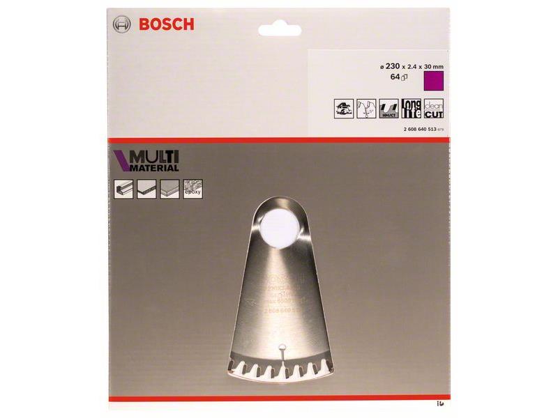List krožne žage Bosch Multi Material, Dimenzije: 230x30x2.4mm, 64 zob, 2608640513