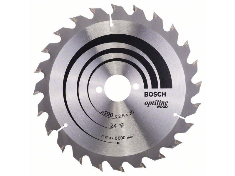 List krožne žage Bosch Optiline Wood, Dimenzije: 190x30x2,6mm, Zob: 24, 2608640615