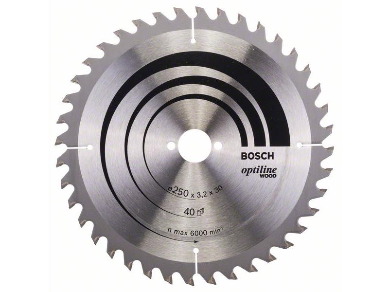 List krožne žage Bosch Optiline Wood, Dimenzije: 250x30x3,2mm, Zob: 40, 2608640670
