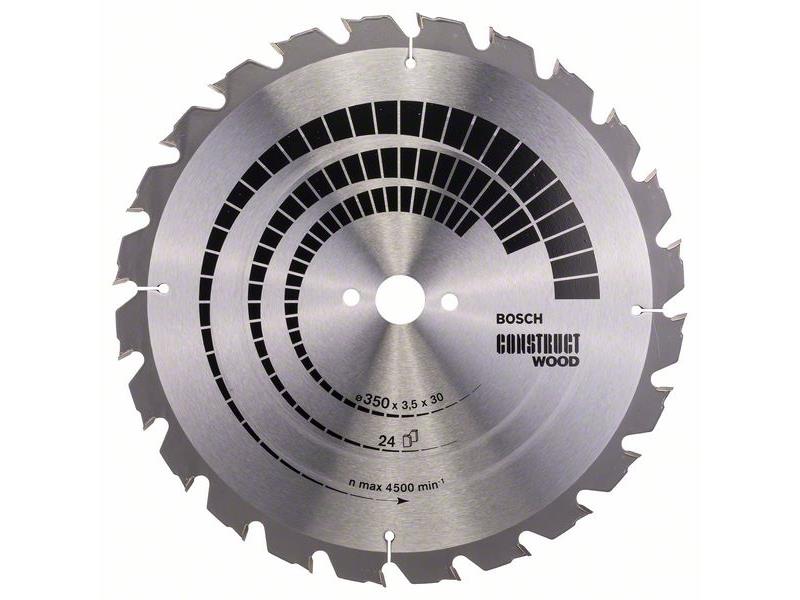 List krožne žage Bosch Construct Wood, Dimenzije: 350x30x3,5mm, Zob: 24, 2608640692