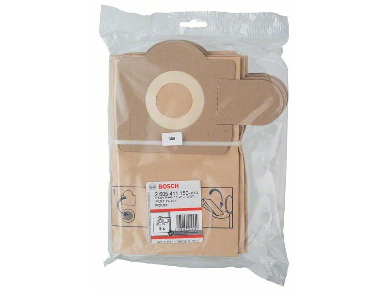 Papirnata filtrska vrečka Bosch, Pakiranje: 5kos, PAS 11-21, PAS 12-27, PAS 12-27 F, 2605411150