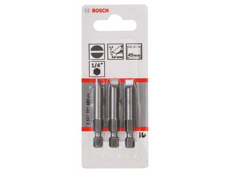 Vijačni nastavek Bosch Extra-Hart, Premer: S1,2x6.5, Dolžina: 49mm, Pakiranje: 3kos., 2607001483mm