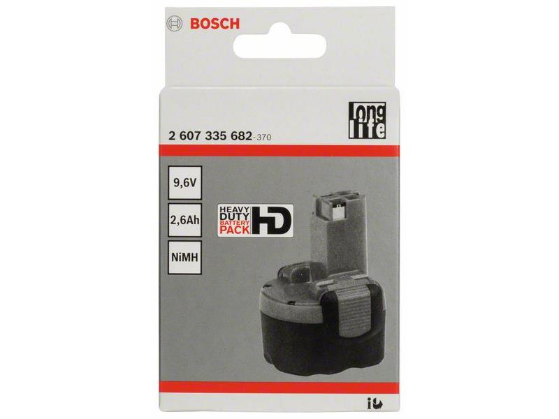 Akumulatorska baterija Bosch, 9,6V, 2,6 Ah, O-oblike, 2607335682
