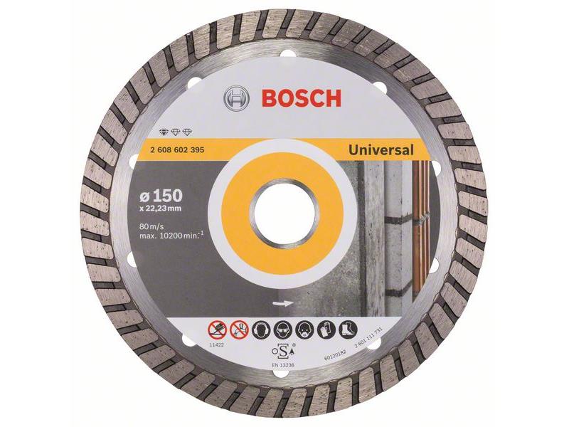 Diamantna rezalna plošča Bosch Standard for Universal Turbo, Dimenzije: 150x22,23x2,5x10mm, 2608602395