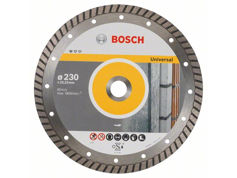 Diamantna rezalna plošča Bosch Standard for Universal Turbo, Dimenzije: 230x22,23x2,5x10mm, 2608602397