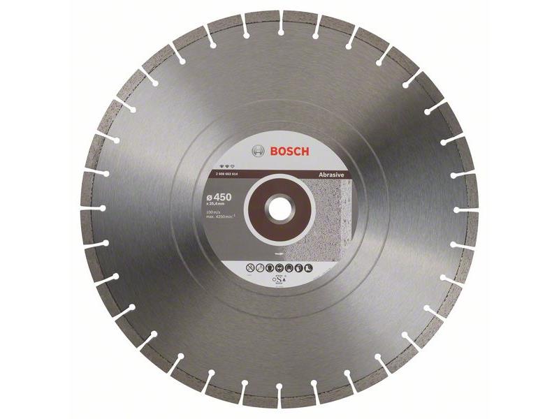 Diamantna rezalna plošča Bosch Expert for Abrasive, Dimenzije: 450x25,40x3,6x12mm, 2608602614
