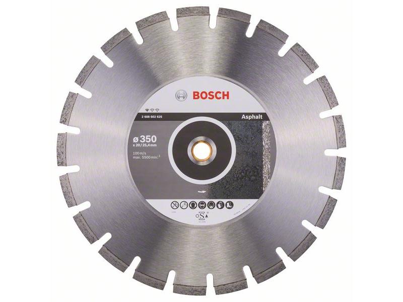 Diamantna rezalna plošča Bosch Standard for Asphalt, Dimenzije: 350x20/25,40x3,2x10mm, 2608602625