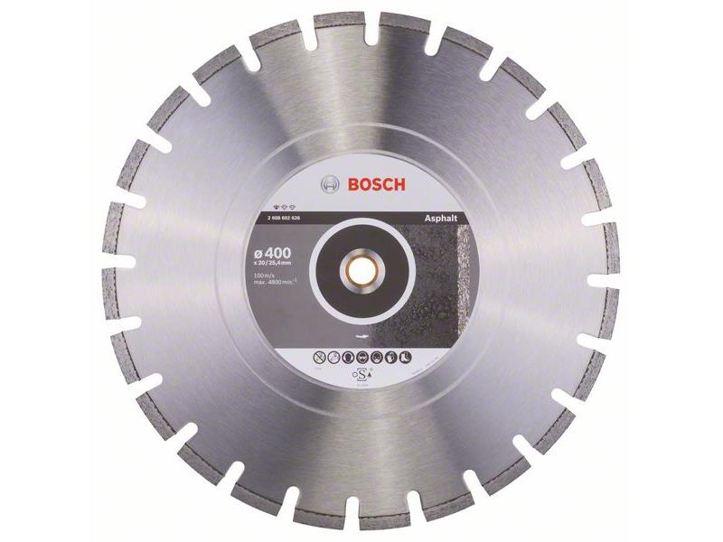 Diamantna rezalna plošča Bosch Standard for Asphalt, Dimenzije: 400x20/25,40x3,6x10mm, 2608602626