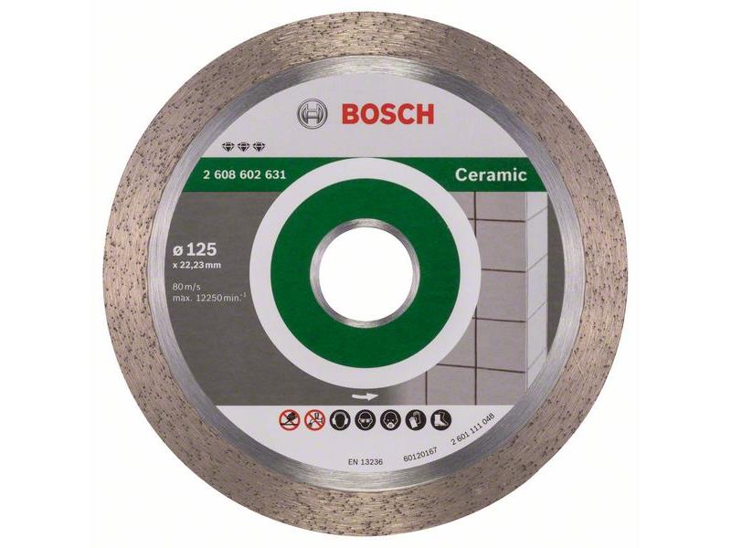 Diamantna rezalna plošča Bosch Best for Ceramic, Dimenzije: 125 x 22,23 x 1,8 x 10 mm