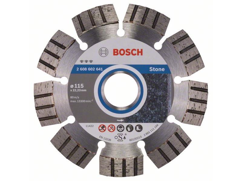 Diamantna rezalna plošča Bosch Best for Stone, Dimenzije: 115x22,23x2,2x12mm, 2608602641