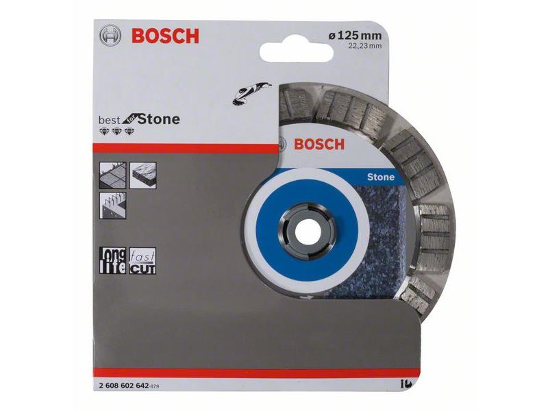 Diamantna rezalna plošča Bosch Best for Stone, Dimenzije: 125x22,23x2,2x12mm, 2608602642