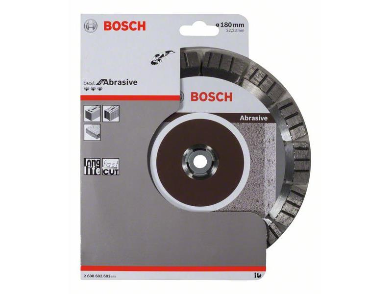 Diamantna rezalna plošča Bosch Best for Abrasive, Dimenzije: 180x22,23x2,4x12mm, 2608602682