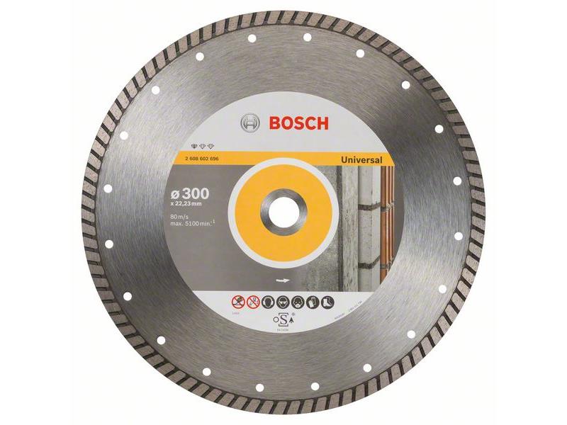 Diamantna rezalna plošča Bosch Standard for Universal Turbo, Dimenzije: 300x22,23x3x10mm, 2608602696