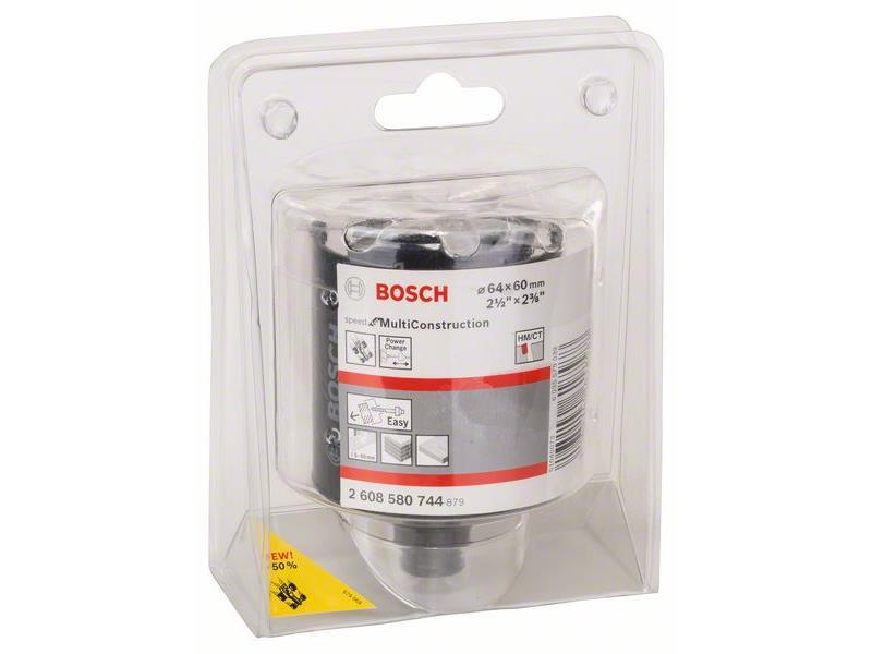 Žaga za izrezovanje lukenj Bosch Speed for Multi Construction, Dimenzije: 64 mm, 2 1/2
